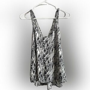 Patterned Tank Top with Cross Back design